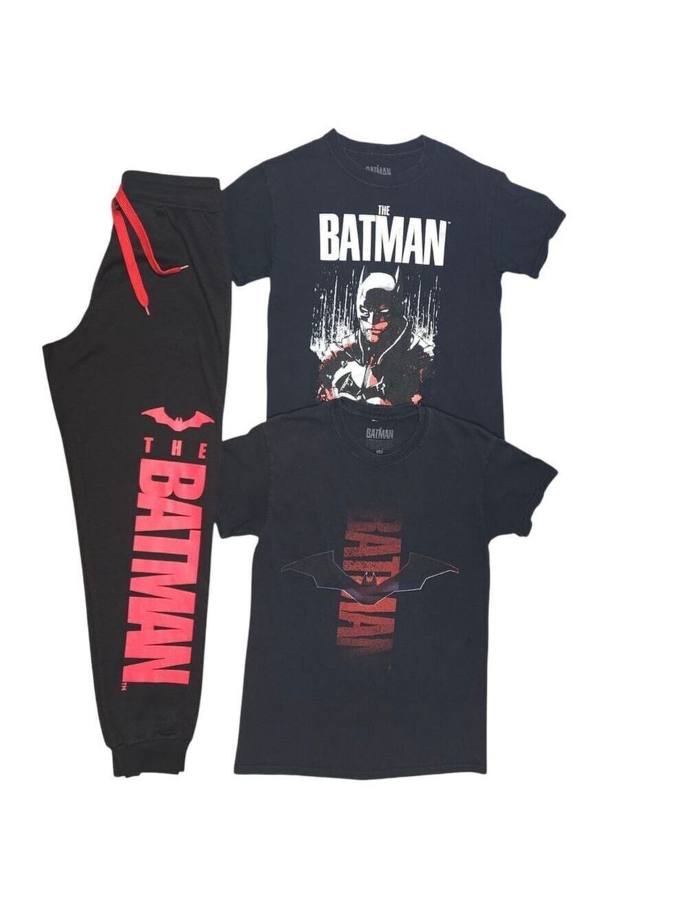 Batman Men’s Size Small Lounge Set - 2 Graphic Tees & Joggers